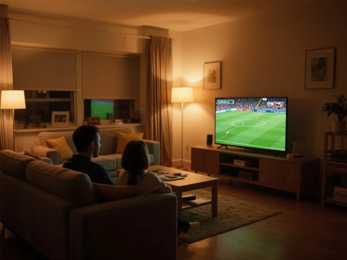 家庭大屏观赛场景示意图